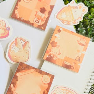 Cozy Bakery Toast Cafe Sticky Notes Memo