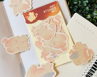 Kawaii Katzen-Sticker-Set