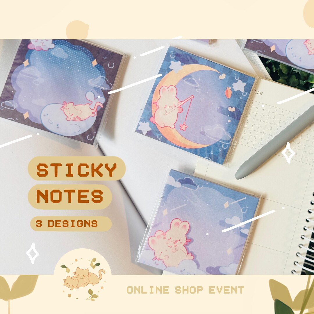 Animal Sticky Notes Notepad Bunny Rabbit - Etsy