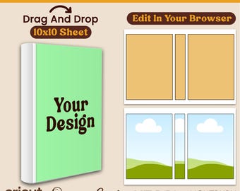 Editable Book Cover Template, Blank Book Cover Template Svg, Drag And Drop Book Cover Template, Canva Editable Design, Pdf Eps Png Svg Dxf