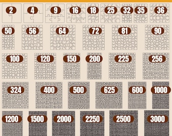 Puzzle SVG Templates: 33 Jigsaw Layouts for Laser Cutters (Digital Download)