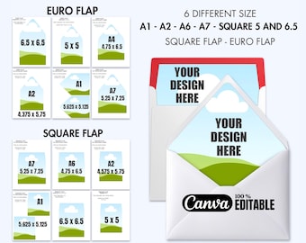 Envelope Liner Template, Canva Editable Wedding Envelope Liner, DIY Printable Envelope Liner Template