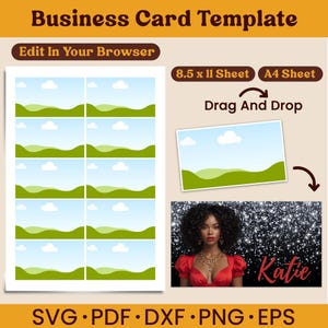 Editable Business Card Template: Canva Design, 3.5x2 (Digital Download)