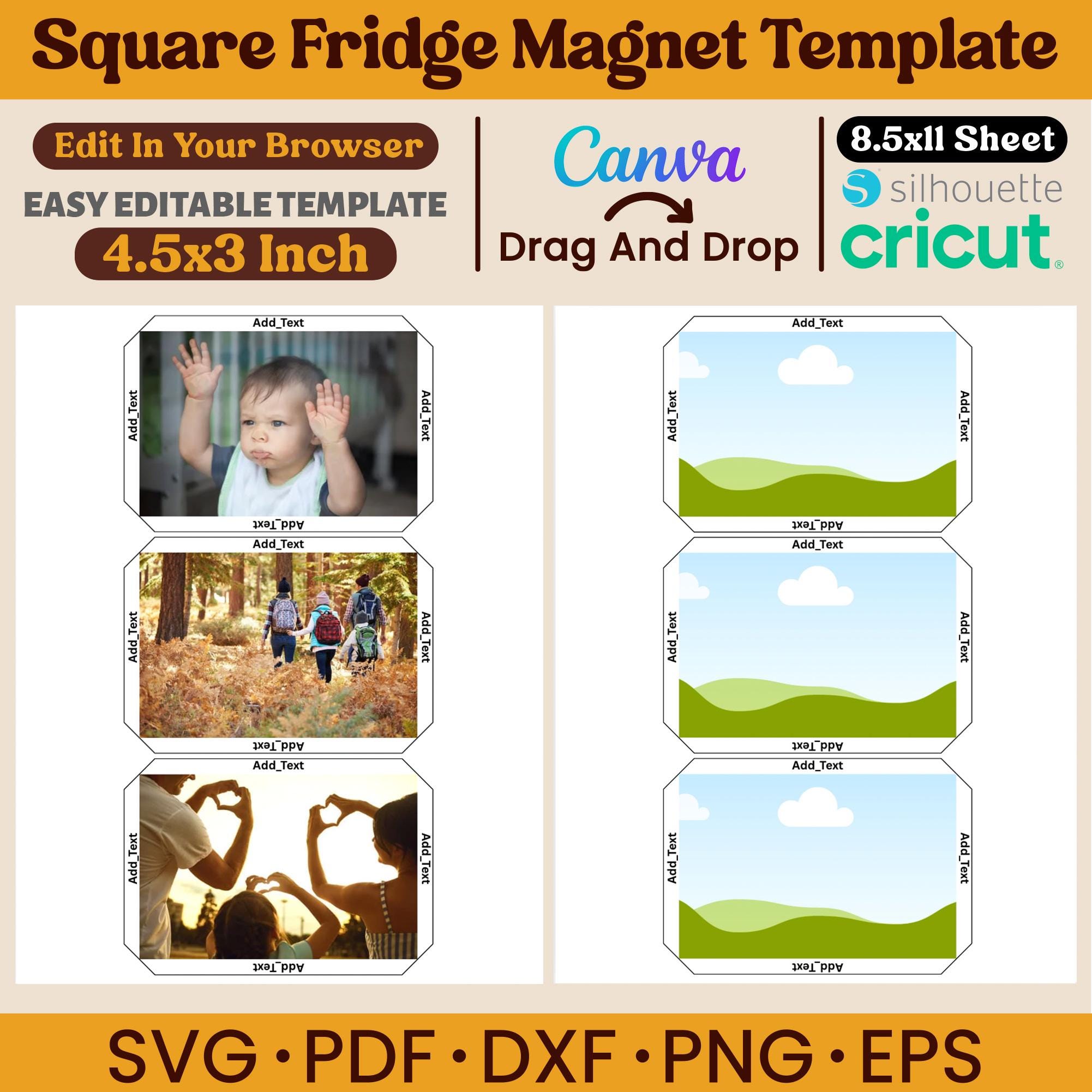 Editable Fridge Magnet Canva Template Pack: 5 DIY Designs (digital ...