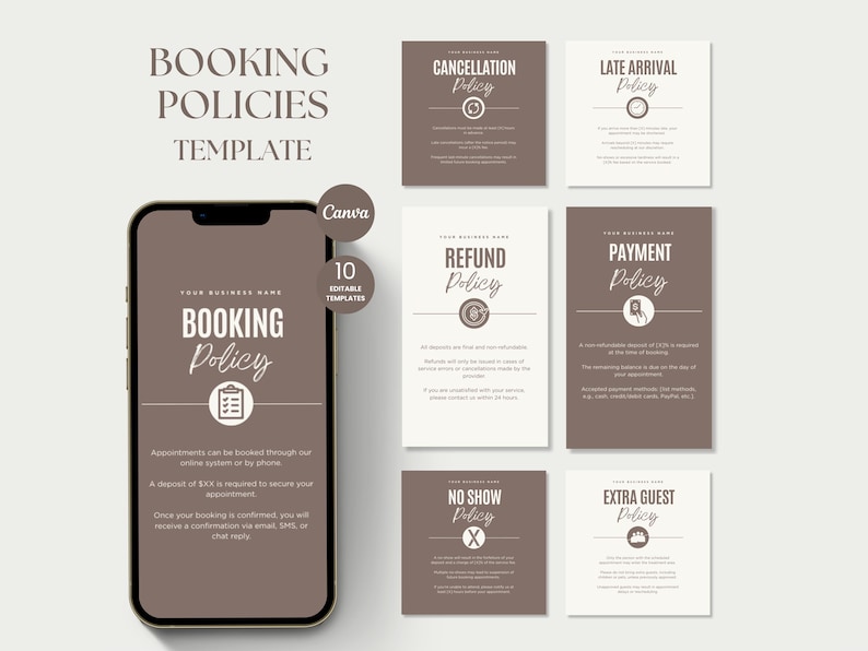 Policy Card Design Booking Policies Template Canva Policy Instagram Story Nailtech ...
