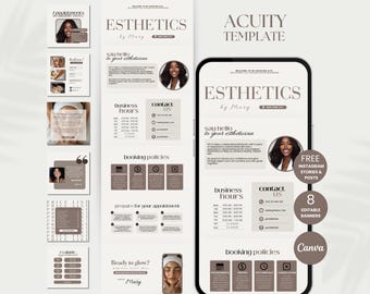 Esthetician Acuity Scheduling Template Esthetician Acuity Booking Site Esthetician Website Template Acuity Esthetician Schedule Canva Site
