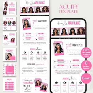 Hair Acuity Scheduling Template Hair Stylist Acuity Booking Hair Scheduling Site Canva Acuity Hair Website Template DIY Acuity Template Hair
