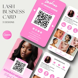 Lash Instagram Visitenkarte Lash Visitenkarte Vorlage Haar Karte Business Lash Canva Card Nail Visitenkarte Kosmetikerin DIY Karte Makeup