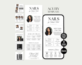 Nailtech Acuity Scheduling Template Nail Acuity Booking Site Schedule Nail Acuity Canva Nail Stylist Acuity Booking DIY Nail Scheduling Site