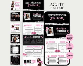 Acuity Scheduling Template Esthetician Booking Site Acuity Esthetician Template Editable Acuity DIY Esthetician Branding Acuity Schedule