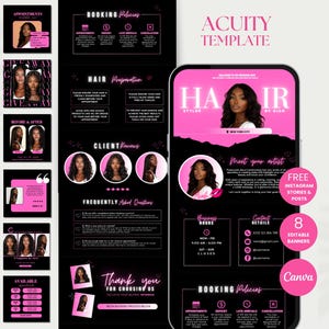Acuity Scheduling Template Hair Stylist Acuity Website Hair Template Acuity Canva Template Hair Acuity Website DIY Acuity Schedule Template