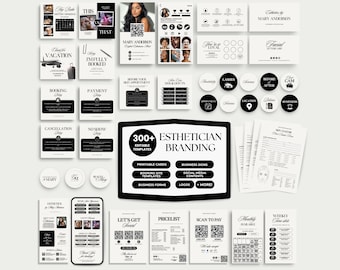 Branding de Esteticista para Cuidados com a Pele no Canva Pacote de Esteticista para Cuidados com a Pele Cartão de Visita de Esteticista Modelo de Formulários de Esteticista Instagram de Esteticista
