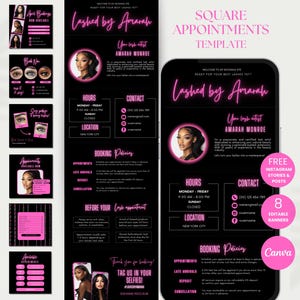 Platz Termine Lash Template Platz Seite Lash Terminplaner Seite Platz Buchen Lash Tech Branding Website Lash Stylist Canva Seite Lashes