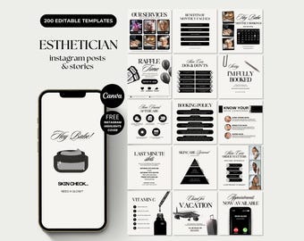 Esthetician Post Templates Esthetician Instagram Medspa Canva Esthetician Branding Skincare Instagram Aesthetics Skincare Posts Esthetician