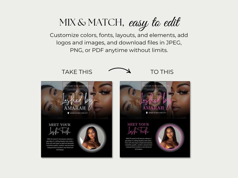 Lash Tech Acuity Scheduling Website Lash Stylist Acuity Template Lash Site Schedule Canva Black Acuity Editable Lashing Acuity Booking Lash image 3