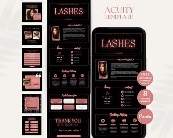 Acuity Scheduling Template Lash Tech Acuity Website Lash Tech Acuity Canva Template Lash Acuity Website DIY Lash Acuity Schedule Template