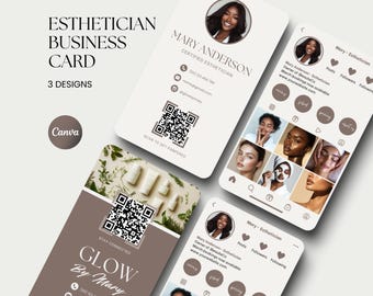 Esthetician Card Instagram Business Card Esthetician Bundle Lash Business Card Hair Salon Business Card Nail Canva Beauty Card Esthetician