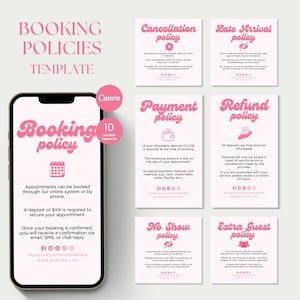Booking Policy Templates Nail Policies Template Lash Policy Canva Booking Policies Hair Booking Policy Instagram Nail Tech Posts Lash Tech