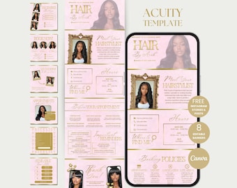 Hair Acuity Booking Site Template Hairstylist Acuity Website Hair Salon Canva Template Hair Scheduling Acuity Schedule Hair Booking Template