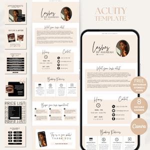 Plantilla de programación Acuity de Lash Tech Sitio web de Lash Tech Plantilla de bricolaje de Acuity Plantilla de programación de Lash Sitio de Acuity Plantilla de Canva Lash Tech