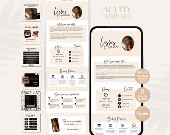 Lash Tech Acuity Scheduling Template Lash Tech Website Acuity DIY Template Scheduling Lash Template Acuity Site Canva Template Lash Tech
