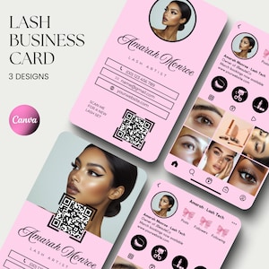 Carte de visite Instagram Carte de visite Lash Tech Carte de visite IG Canva Hair Carte de visite beauté des ongles Carte de visite d'esthéticienne Carte de cils Maquillage