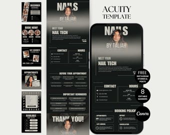 Nail Tech Acuity Scheduling Template Nail Acuity Canva Booking Site Acuity Nails Website Template Nail Acuity Schedule DIY Acuity Booking