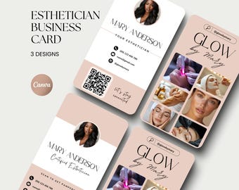 Esthetician Card Business Instagram Esthetician Branding Canva Card Beauty Business Card DIY Esthetician Business Card Esthetician Bundle