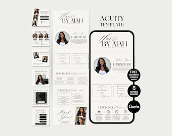 Hairstylist Acuity Scheduling Template Hair Website Acuity Schedule Site Hair Acuity Canva Hair Stylist Acuity Booking Hair Site DIY Acuity