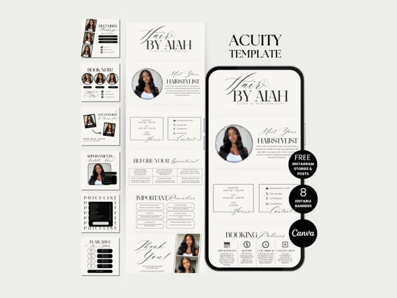 Hairstylist Acuity Scheduling Template Hair Website Acuity Schedule Site Hair Acuity Canva Hair Stylist Acuity Booking Hair Site DIY Acuity