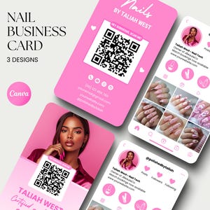 Carte de visite pour ongles Instagram Carte de visite pour cheveux en toile Carte de visite pour esthéticiens Carte de visite pour cils Nail Tech IG Carte de visite maquillage DIY