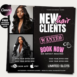 Reserva de cita para el cabello ahora Folleto de libros de cabello abiertos ahora Folleto de especial de cabello Venta de cabello Folleto de libro de pelucas Folleto de venta de pelucas y cabello Reserva disponible