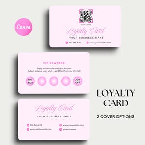 Loyalty Card Customer Rewards Beauty Loyalty Card DIY Canva Loyalty Card Design Lashes Card VIP Hairstylist Loyalty Card Design Nail Cards