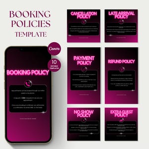 Policy Template Booking Policy Hair Salon Policies Template Nail Booking Policy Lash Tech Posts Nail Tech Policy Hairstylist Posts Policy