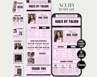 Nailtech Acuity Scheduling Template Nail Acuity Website Canva Nail Stylist Acuity Schedule Template Pink Acuity Newspaper Nailtech Templates