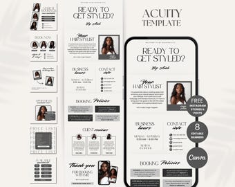 Hair Acuity Scheduling Template Hairstylist Acuity Canva Hair Scheduling Acuity Website Hair Template Acuity Scheduler Hair Stylist Acuity
