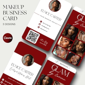 Makeup Business Card Template Instagram Business Card Hair Canva Card Business Nail Card Esthetician Business Lash DIY Card Makeup Artist