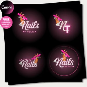 Nail Tech Logos Design Nails Business Logo Nail Salon Beauty Logo Nail Tech Branding Canva Nail Boutique Logo Nail Designer Logo Nail Artist
