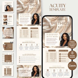 Modello di pianificazione Acuity per estetista Sito di prenotazione del marchio per estetista Sito Web Acuity per estetista Post Instagram per estetista Estetista