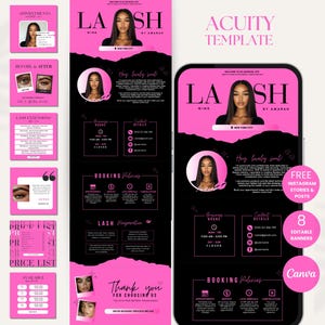 Plantilla de programación Acuity Sitio web de Lash Tech Acuity Plantilla Canva de Lash Tech Acuity Sitio web de Lash Acuity Plantilla de programación DIY de Lash Acuity