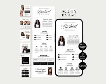 Lash Acuity Scheduling Website Lash Tech Template Acuity Lashing Booking Site Acuity Lashes Canva Acuity Template Lash Stylist Site Acuity