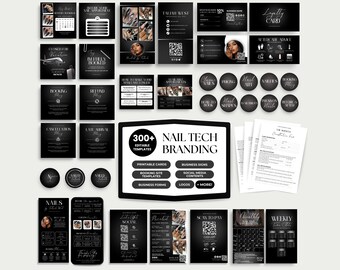 Nail Salon Business Template Branding Kit Nail Tech Canva Acuity Nail Template Bundle Nails Business Cards Nail Aftercare Branding Nail Post