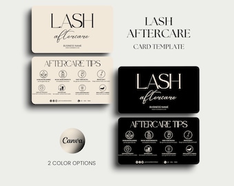 Plantilla de tarjeta para el cuidado posterior de las pestañas Guía de extensión de pestañas Tarjeta Canva para pestañas Cuidado posterior de las pestañas Tarjeta de presentación de pestañas Marca de tecnología de pestañas Tarjeta de cuidado posterior