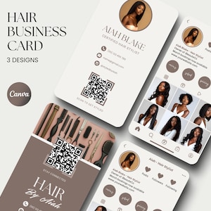 Hair Instagram Visitenkarte Template Hair Card Canva Lash Visitenkarte IG Nail-Visitenkarte Beauty Makeup Business Card Hairstylist Card