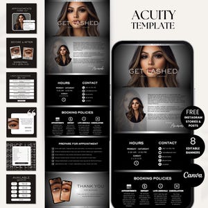 Plantilla de programación de Lash Acuity Sitio web de Lash Tech Plantilla de Acuity DIY Plantilla de programación de Acuity Lash Plantilla de sitio de Acuity Canva Plantilla de Lash Tech