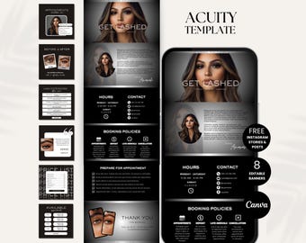 Lash Acuity Scheduling Template Lash Tech Website Acuity DIY Template Acuity Scheduling Lash Template Acuity Site Canva Template Lash Tech