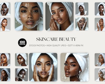 Skincare Stock Photos Skin Website Skincare Business Photo Skincare Branding Melanin Black Skin Model Skin Photos Esthetician Instagram Post