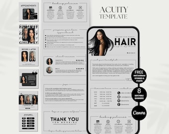 Hair Stylist Acuity Scheduling Template Hair Stylist Acuity Booking Hair Website Template Acuity Canva Hair Scheduling Website DIY Acuity