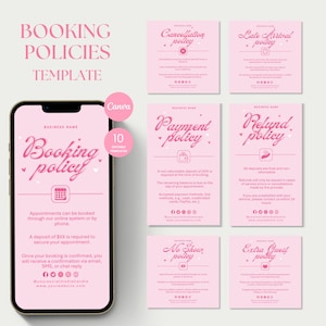 Booking Policy Template Instagram Booking Policies Template Hair Booking Policy Flyer Lash Tech Booking Policy Nail Tech Payment Policy MUA
