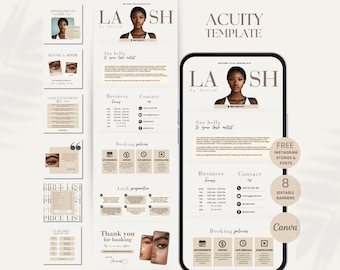 Lash Acuity Scheduling Template Lash Tech Website Acuity DIY Template Acuity Lash Schedule Template Acuity Lash Stylist Booking Site Acuity